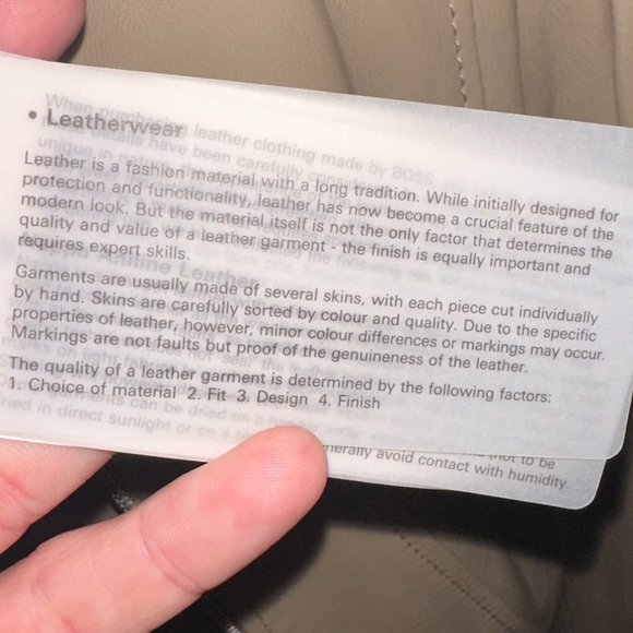 Lambskin Leather Bomber, Hugo Boss, Size 8, NWT - Picture 8 of 8